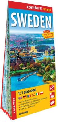 Sweden - road map 1:1 000 000 lam w.2024. Autor:   Praca zbiorowa. SmakLiter.pl Okładka książki Sweden - road map 1:1 000 000 lam w.2024