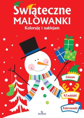 Świąteczne malowanki. Koloruję i naklejam. Autor: Matusiak Monika. SmakLiter.pl Okładka książki Świąteczne malowanki. Koloruję i naklejam