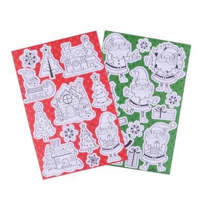Opakowanie Świąteczne naklejki do kolorowania