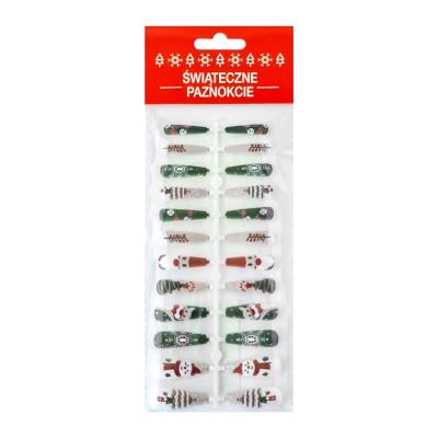 Opakowanie Świąteczne paznokcie beżowe 24szt