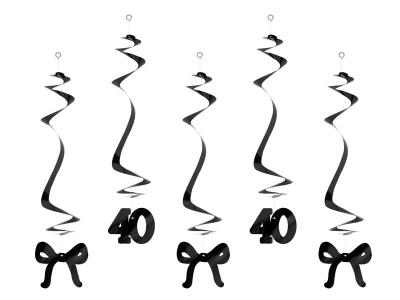 Opakowanie Świderki 40 z kokardkami czarne 50cm 5szt