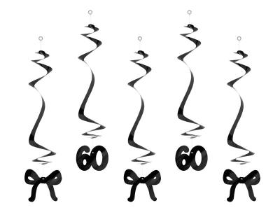 Opakowanie Świderki 60 z kokardkami czarne 50cm 5szt