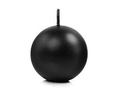 Opakowanie Świeca metalizowana kula czarny 6cm 10szt