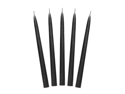 Opakowanie Świeca stożkowa matowa czarna 24cm 10szt