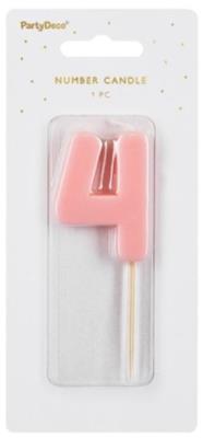 Opakowanie Świeczka 4 jasno różowa 5,5cm