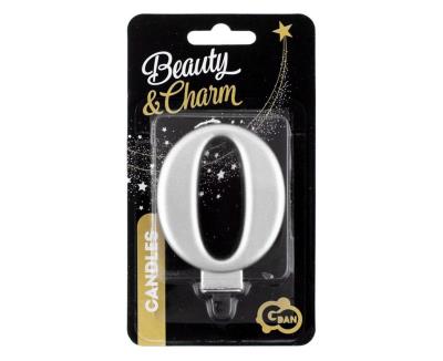 Opakowanie Świeczka B&C 0 metalik srebrna 8,0cm