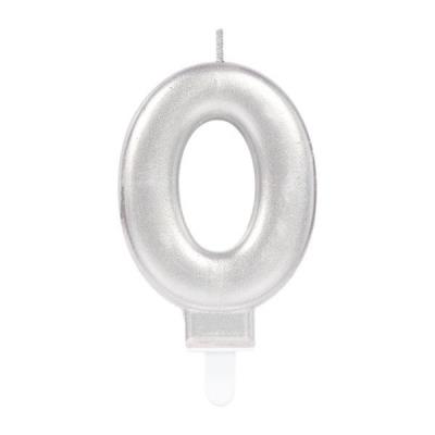 Opakowanie Świeczka cyferka 0 Sparkling Celebrations srebrna
