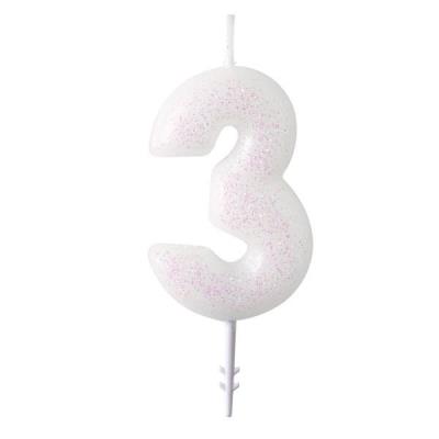 Opakowanie Świeczka cyferka 3 m błyszcząca