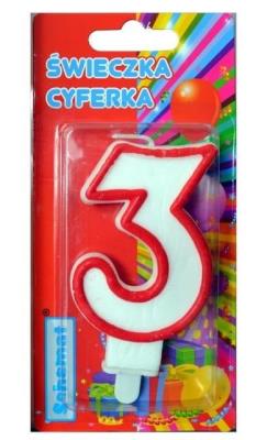 Opakowanie Świeczka cyferka 3