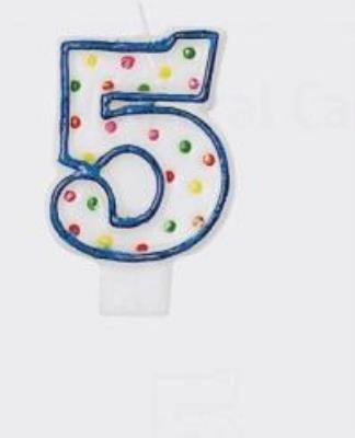 Opakowanie Świeczka cyferka 5 kropki 7,6cm