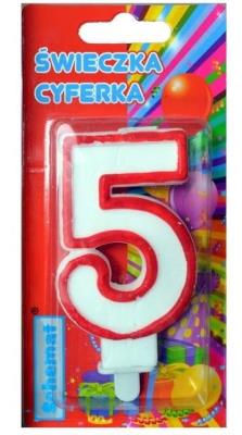 Opakowanie Świeczka cyferka 5