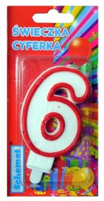 Opakowanie Świeczka cyferka 6