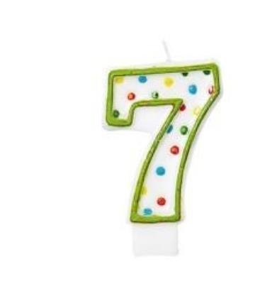 Opakowanie Świeczka cyferka 7 kropki 7,6cm