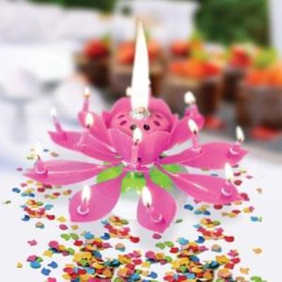 Opakowanie Świeczka grająco-tańcząca różowa