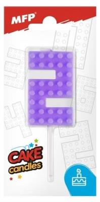 Opakowanie Świeczka klocki cyfra 2 fioletowa