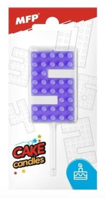 Opakowanie Świeczka klocki cyfra 5 fioletowa