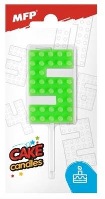 Opakowanie Świeczka klocki cyfra 5 zielona