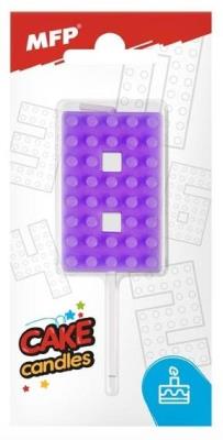 Opakowanie Świeczka klocki cyfra 8 fioletowa