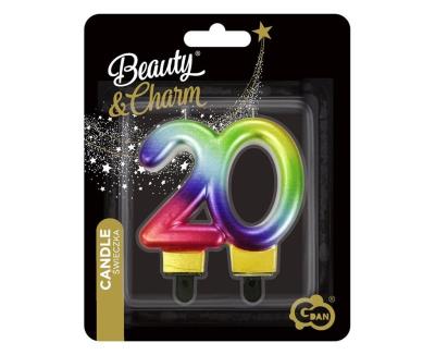 Opakowanie Świeczka liczba 20 urodziny Beauty&Charm 7,5cm