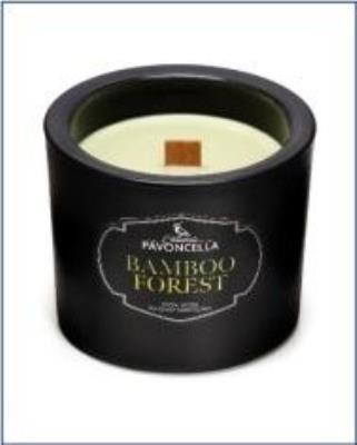 Świeczka sojowa Bamboo Forest czarna 170g. Wydawca: Pavoncella. SmakLiter.pl Opakowanie Świeczka sojowa Bamboo Forest czarna 170g