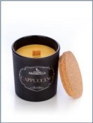 Świeczka sojowa Cappuccino czarna 135g. Wydawca: Pavoncella. SmakLiter.pl Opakowanie Świeczka sojowa Cappuccino czarna 135g