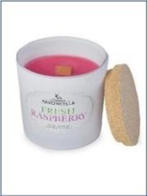 Świeczka sojowa Fresh Raspberry biała 135g. Wydawca: Pavoncella. SmakLiter.pl Opakowanie Świeczka sojowa Fresh Raspberry biała 135g