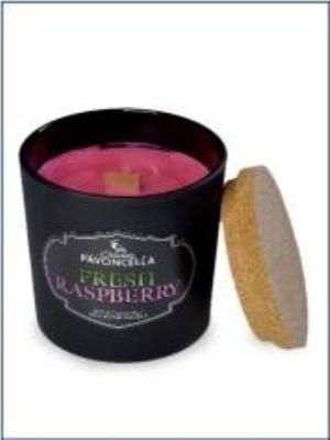 Świeczka sojowa Fresh Raspberry czarna 135g. Wydawca: Pavoncella. SmakLiter.pl Opakowanie Świeczka sojowa Fresh Raspberry czarna 135g