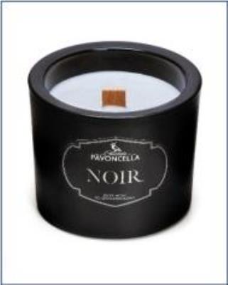 Świeczka sojowa Noir czarna 170g. Wydawca: Pavoncella. SmakLiter.pl Opakowanie Świeczka sojowa Noir czarna 170g