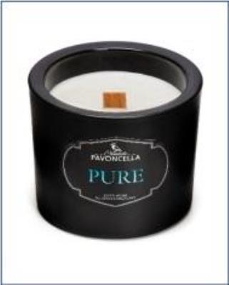 Świeczka sojowa Pure czarna 170g. Wydawca: Pavoncella. SmakLiter.pl Opakowanie Świeczka sojowa Pure czarna 170g