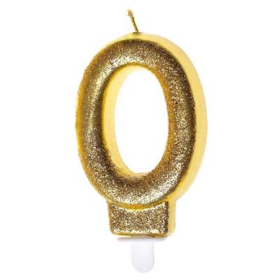 Opakowanie Świeczka urodzinowa 0 złoty brokat