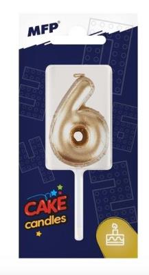 Opakowanie Świeczka złota balon cyfra 6