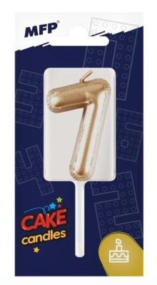 Opakowanie Świeczka złota balon cyfra 7