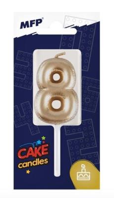 Opakowanie Świeczka złota balon cyfra 8