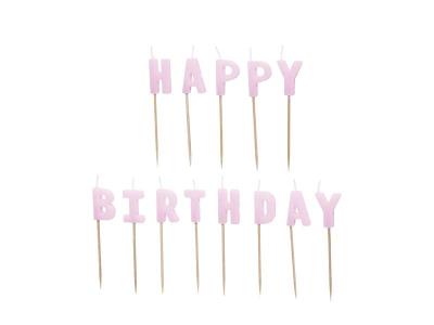 Opakowanie Świeczki Happy Birthday fioletowe 2,5 13szt