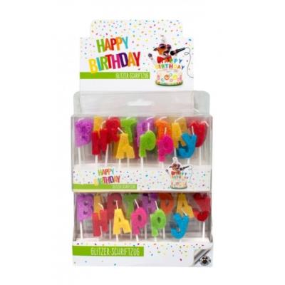 Opakowanie Świeczki happy birthday literki