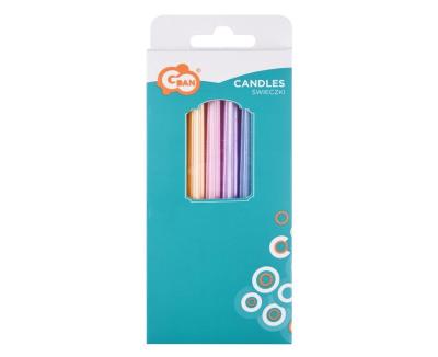 Opakowanie Świeczki makaronikowe metaliczne 12.5x0.8cm 6szt
