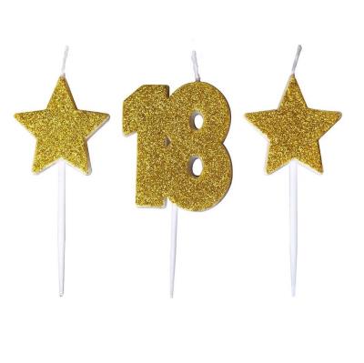 Opakowanie Świeczki urodzinowe 18 z gwiazdkami