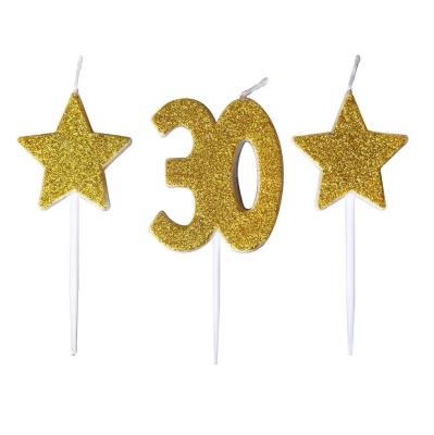 Opakowanie Świeczki urodzinowe 30 z gwiazdkami
