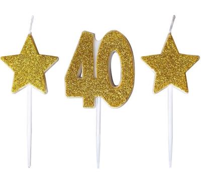Opakowanie Świeczki urodzinowe 40 z gwiazdki