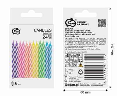 Opakowanie Świeczki urodzinowe 6cm 24szt