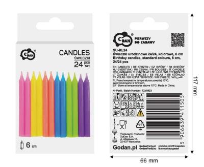Opakowanie Świeczki urodzinowe 6cm 24szt