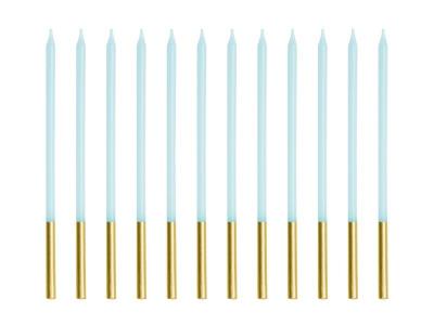 Opakowanie Świeczki urodzinowe gładkie błękitne 14cm 12szt