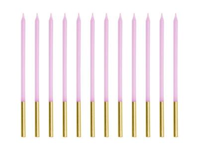 Opakowanie Świeczki urodzinowe gładkie fioletowe 14cm 12szt