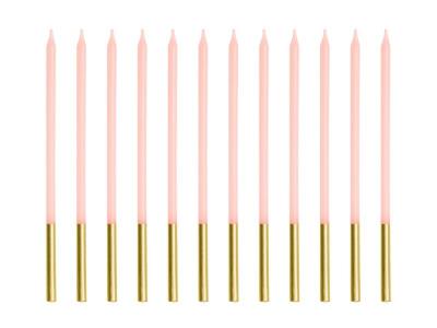 Opakowanie Świeczki urodzinowe gładkie różowe 14cm 12szt