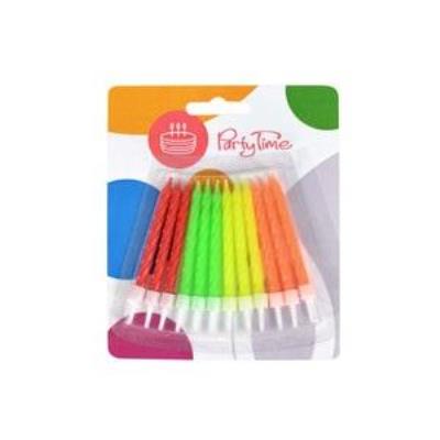 Opakowanie Świeczki urodzinowe premium - neon 12szt