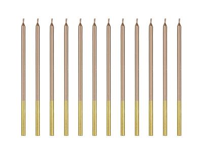 Opakowanie Świeczki urodzinowe różowe złoto 14 cm 12szt
