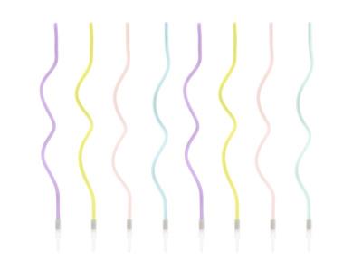 Opakowanie Świeczki urodzinowe zakręcone 14cm 8szt