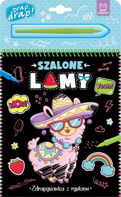 Szalone lamy. Zdrapywanka z rysikiem. Autor: Kaczyńska Agata. SmakLiter.pl Okładka książki Szalone lamy. Zdrapywanka z rysikiem