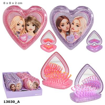 Opakowanie Szczotka do włosów serce z lusterkiem Top Model 13030A 1szt.mix