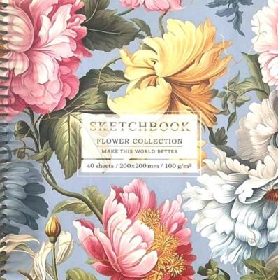 Opakowanie Szkicownik 200x200/40K gładki Kwiaty FRESH